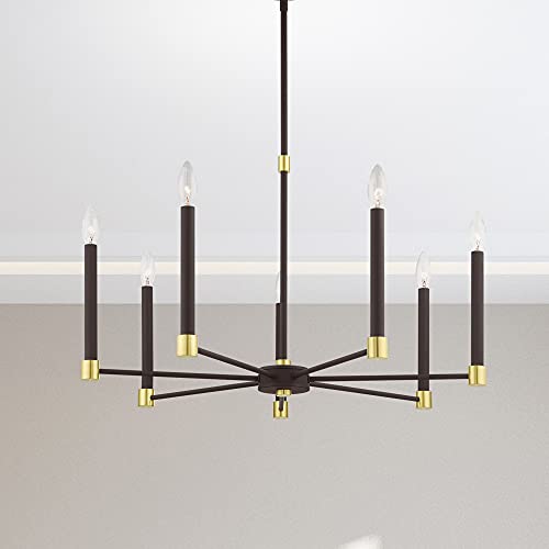 Image of Livex Lighting 46887-91 7 Light Brushed Nickel Chandelier