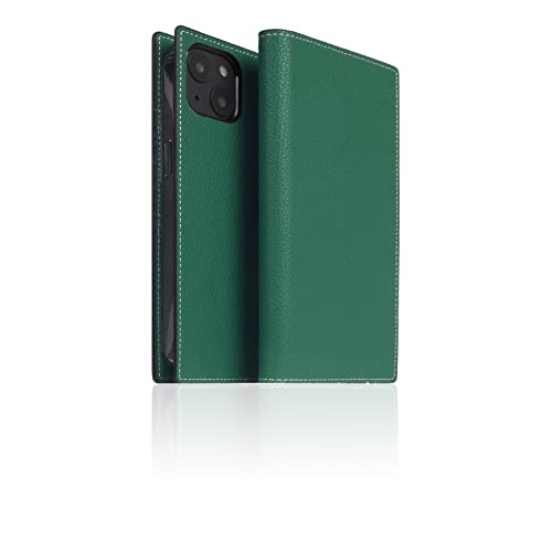 Slg Leather Wallet Case Compatible With Iphone 14 Plus, D6 Hybrid Grain Leather Diary Flip Cover Card Slot Holder With Gift Box, Handmade And Designed For Iphone 14 Plus (Sea Green) #TOP4
