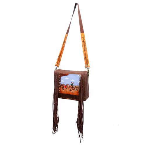 American Darling Crossbody Hand Painted Full Grain Genuine Leather Western Women Bag Handbag Purse