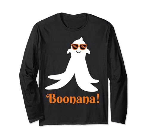 Boonana Boo-Nana Funny Halloween Costume Ghost Banana Puns Manga Larga