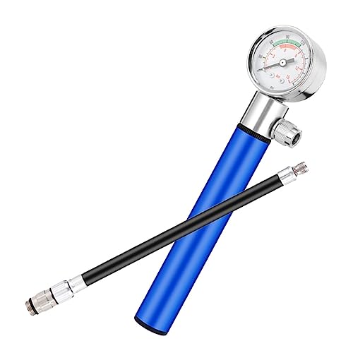 QUMIIRITY アルミ合製携帯用圧力計付きボールポンプ 自転車バイク用 空気入れ サッカー バスケットボール バレーボール ラグビー ヨガボール