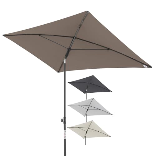 Doppler City Balkonschirm 200x125cm in Greige I Rechteckiger Sonnenschirm mit UV-Schutz I 3-fach verstellbarer Sonnenschirm Balkon inkl. Aufbewahrungstasche I Schirm von 180-220cm höhenverstellbar