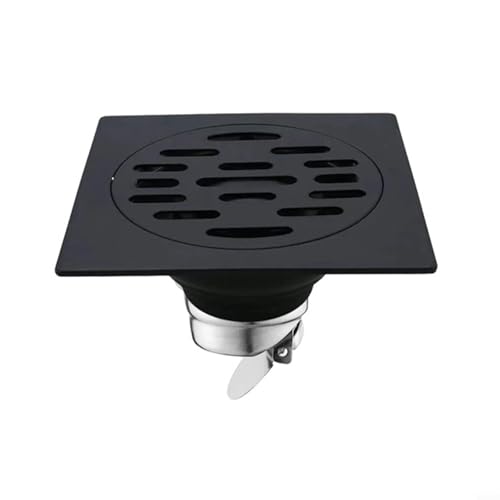 Siphon de sol de douche en acier inoxydable 304 avec clapet anti-refoulement pour salle de bain, cuisine et pièce humide – Siphon d'étanchéité étanche, pour une installation facile (carré)