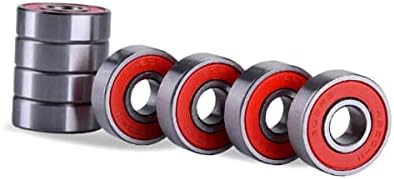 20 Pieces ABEC-5 608RS 608ZZ Both Sides Shielded Skateboard Ball Bearings, Carbon Steel Bearings, Smooth, Long Life, Durable, for Skateboards, Inline Skate, Scooter, Rollerblading Etc.