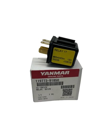 Yanmar 119773-91850 Relay 12V for JH Series Engines Genuine OEM