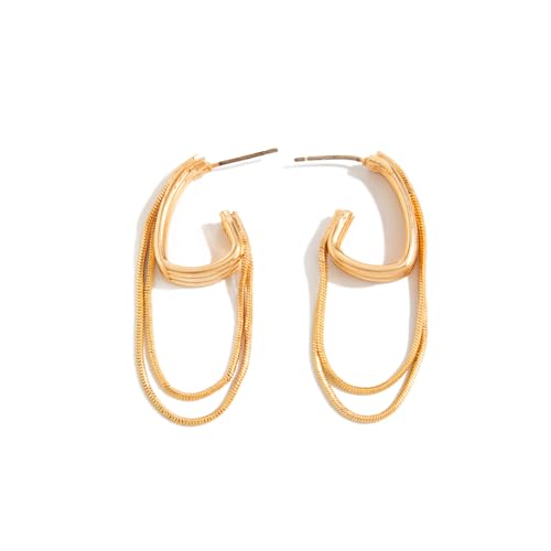 Boucles d'oreilles clips frange pour femme avec manchette d'oreille en os sans perçage