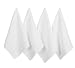 DII 100% Cotton Ultra-Absorbent Cleaning Drying Luxury Kitchen Chevron Bar Mop Dish Towels for Everyday Home Basic 16 x 19" Set of 4- White