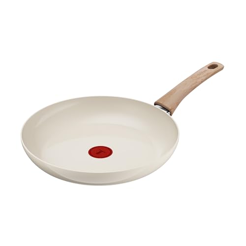 Tefal Reflect On Bratpfanne 28 cm keramische Antihaftbeschichtung recycelter Aluminiumkörper Thermo-Signal für alle Herdarten einfache Reinigung Creme G0220632
