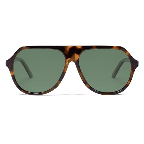 VANLINKER Retro Oversized Polarized Aviator Sunglasses for Women Men Vintage 70s Big Square Aviators VL9851