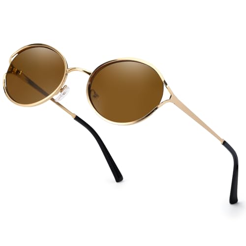 DreamCalf Retro Sunglasses for Women Classic Round Designer Sun Glasses UV400 Protection Shades