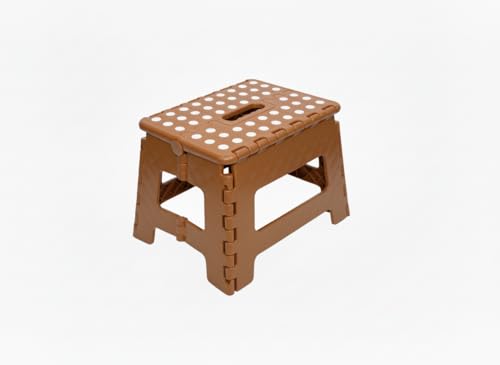 jusqu'à 150 kg, hauteur : 22 cm, marchepied pliable, tabouret pliable, pour enfants, marron cappuccino