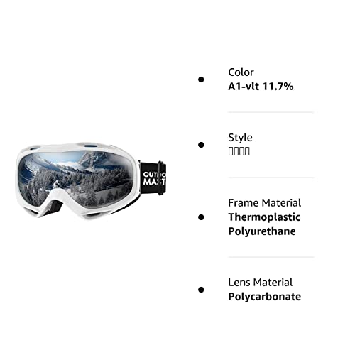 Outdoormaster Otg Ski Goggles - Over Glasses Ski/Snowboard Goggles For Men, Women & Youth - 100% Uv Protection (Stripe Frame + Vlt 11.7% Grey Lens) #TOP7