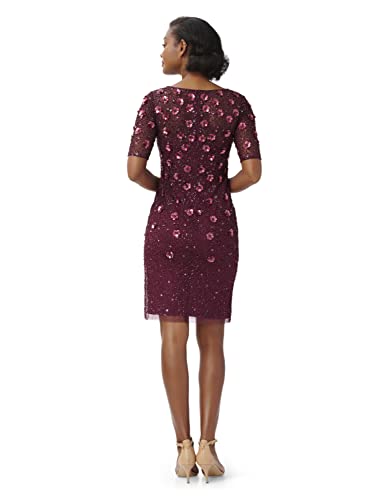 Image of Adrianna Papell Womens Beaded Cocktail Dress