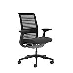 Steelcase Think Ergonomic Office Chair With LiveBack Lumbar Support, 4D Armrests, Sustainable Design Black; Made in Europe