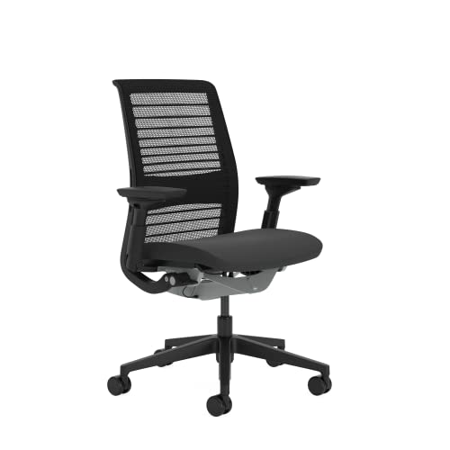 Steelcase Think Ergonomic Office Chair With LiveBack Lumbar Support, 4D Armrests, Sustainable Design Black; Made in Europe