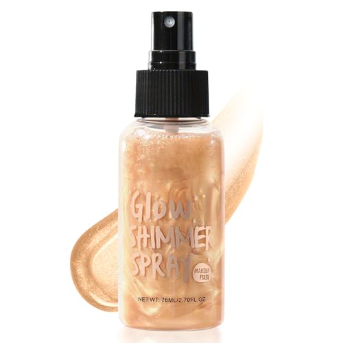 Body Shimmer Oil, Aceite Iluminador Corporal Hidratante, Crema Corporal con Brillo, Body Luminizer, Brillo Natural del Cuerpo, Liquid Body Highlighter Oil Perfecto para Uso Diario (Oro Rosa)