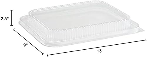 Miniatura 2 de Sartén de aluminio desechable de tamaño medio de 9 x 13 pulgadas con tapas de cúpula, mantiene las comidas frescas durante más tiempo, recipientes