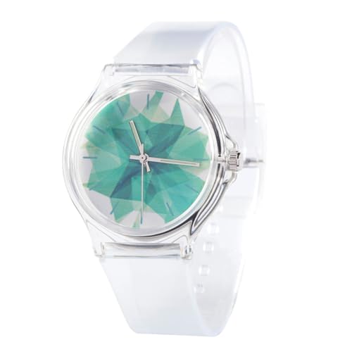 Reloj de pulsera de cuarzo Alasum moderno y transparente para el instituto