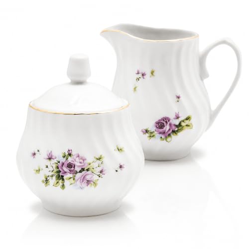 Floral Vintage Sugar & Creamer Set