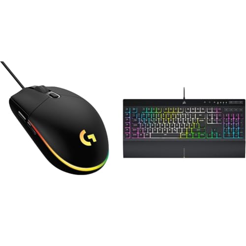 Logitech G203 Gaming-Maus mit & Corsair K55 RGB PRO XT Kabelgebundene