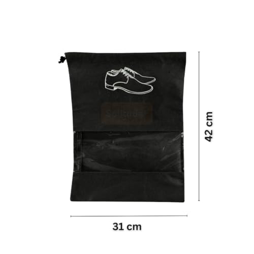 Image of Solitude Pack of 10 Shoe Bags for Travel & Storage Organizer | Dustproof Shoe Bag Pouches Travel Shoe Cover with Transparent Window for Travelling