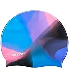 Sporti Multi Color Silicone Swim Cap - 80's Multi