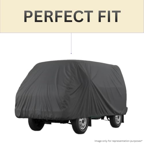 Image of Scout Series Car Cover for Maruti Suzuki Omni (1984-2019), 210D Matty Fabric, Grey, Waterproof, UV Protection, Custom Snug Fit, Van Body (Scout, Omni)