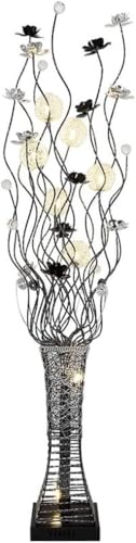 Lámpara de pie LED de aluminio con diseño de jarrón para salón y dormitorio con control remoto