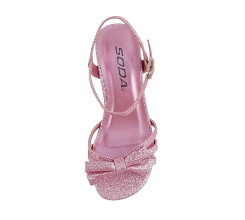Image of Soda Girly-2 Children's Girl's Open Toe Slingback Block High Heel Sandals