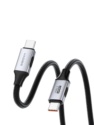Hagibis 240W 高速充電ケーブル、フレキシブルスリムUSB Type Cケーブル 480Mbps データ転送 USB-Cコード iPhone 17 16 15 Pro Max、MacBook Pro Air、Galaxy S25、S25+、Huawei、Xiaomi(3.3フィート)用