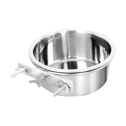 Kennel Water Bowl – Robusta ciotola per animali domestici in acciaio inox con supporto a tre bulloni, ciotole da parete per animali domestici, ciotola per cani e gatti – L