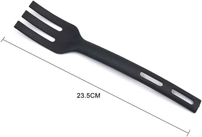 Miniatura 3 de Herramientas de cocina de cocina 3 piezas Mini Nylon Utensilios de cocina Set Slotted Turner Solid Spoon Tenedor Niños Herramientas de cena (negro)