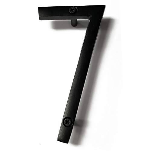 NACH Floating House Numbers, 8 inch Aluminum Black House Numbers for Outside - Number 7, Door Numbers with Mounting Hardware