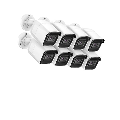 Equipo de videovigilancia de videovigilancia 4K Ultra HD PoE 8CH H.265+ NVR con Kit de cámaras de Seguridad 4K Que graba cámara de 8MP(T,4pcs Cameras)