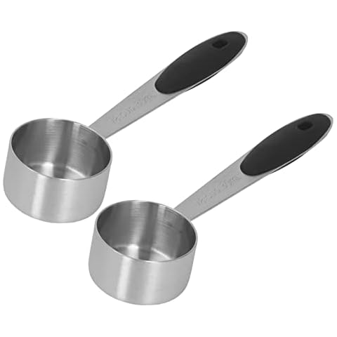 Coffee Scoop, 2Pcs Stainless Steel Coffee Measuring Scoop 1/8 Cup 30ml Measuring Tablespoon Table Spoon for Coffee Bean Milk Powder Tea Cover