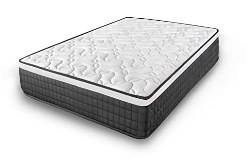 Cama express Colchón Viscoelastico Origin | Alta Gama | Zonas de Confort diferenciadas | Reversible Invierno/Verano | Independencia de lechos |Tejido 3D Alto gramaje, Blanco y Negro, 90x180 cm Cover