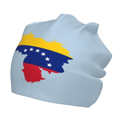 Flag map of Venezuela Children Hip Hop Knitted Hat Kids Elastic Leisure Knit Cap Warm Sleep Beanies Black