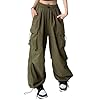 Women Baggy Cargo Pants Y2K High Waist Straight Le... #1