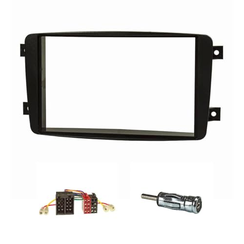 tomzz Audio 2434-025 Kit Radio Double DIN Compatible avec Mercedes Classe C W203 S203 CL203 CLK C209 A209 Viano Vito Noir avec Adaptateur Radio ISO Adaptateur...