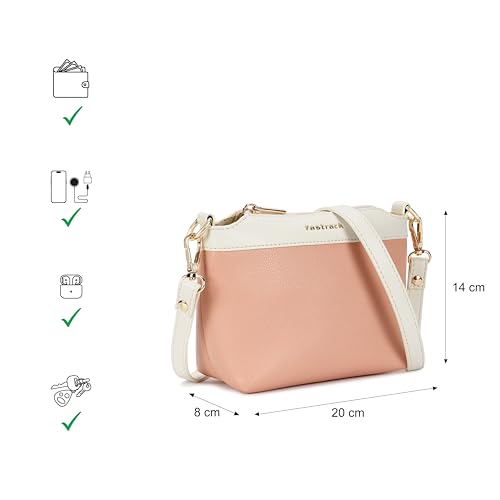 Image of Fastrack Off Duty Sling Bag for Women, Small Size with Top Zip Closure, Detachable and Adjustable Sling Belt and Inner Access Pockets, Trendy Everyday Sling Bag