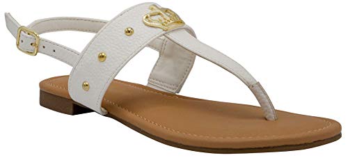 Juicy couture womens flat thong sandals with t-strap and adjustab…
