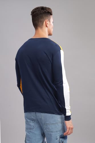 Image of ADRO Full Sleeve Tshirt for Men | Colorblock T Shirt for Men | 100% Cotton Tshirt | Full Sleeve Regular Fit T-Shirt | Men's Full Sleeves T Shirts