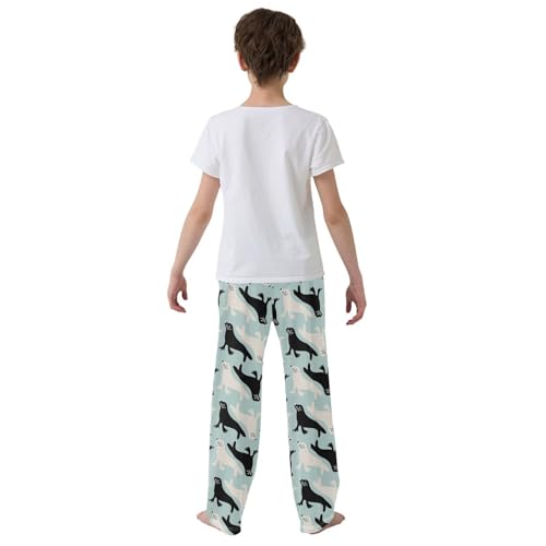 ZZXXB Lovely Seal Boys Long Pants Soft Trousers Elastic Waist Kids Lounge Bottoms with Pockets S-XL3