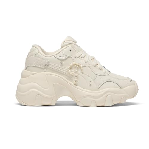PUMA Womens Pulsar Pearl Lace Up Sneakers Shoes Casual - White - Size 8 M