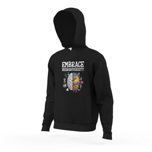 Kids Embrace Neurodiversity Autism Awareness Boys Girls Lightweight Kangaroo Pocket Hoodies4