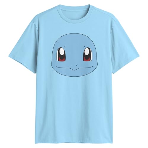 Amazon.com: Pokemon Big Face Squirtle Adult T-Shirt(Light Blue