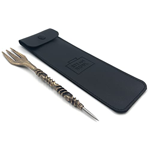 STEAMBOWL Shisha Tabakgabel mit Lochstecher Wave Gold | Hochwertige Gabel für Tabak mit Folienstecher | 2 in 1 Gabel…