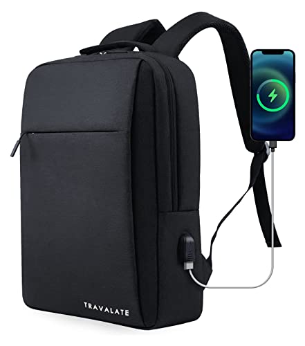 TRAVALATE Laptop Backpack with USB Charging Port for Travel, Office, Collage, Business Bag, Gift for Men and Women