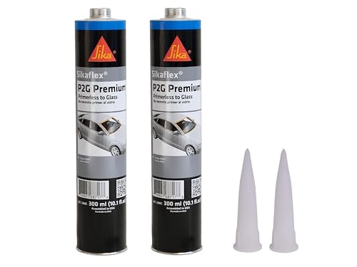 Sika Sikaflex P2G Premium Primerless Automotive Windshield/Auto Glass Urethane Adhesive 300ml (Cartridge, 2, Count)