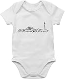 Shirtracer Baby Fahnen und Flaggen - Düsseldorf Skyline - 1/3 Monate - Weiß - düsseldorf Baby - BZ10 - Baby Body Kurzarm für Jungen und Mädchen